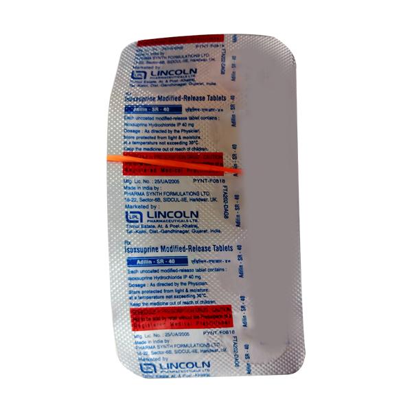 ADILIN SR 40 Tablet 10's - Global Surgicals