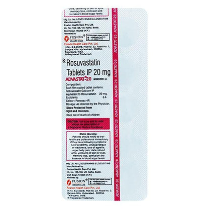 Advastat 20Mg Tablet 10's - Global Surgicals