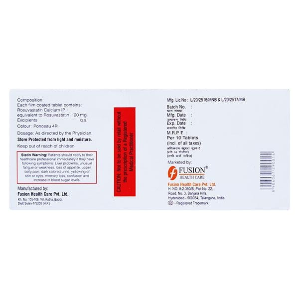 Advastat 20Mg Tablet 10's - Global Surgicals