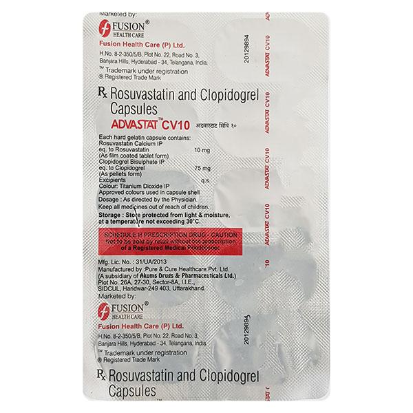 ADVASTAT CV 10mg Capsule 10's - Global Surgicals