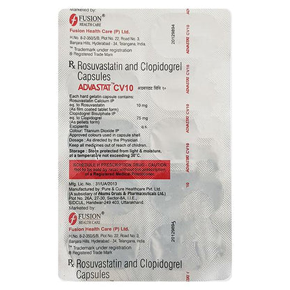 ADVASTAT CV 10mg Capsule 10's - Global Surgicals