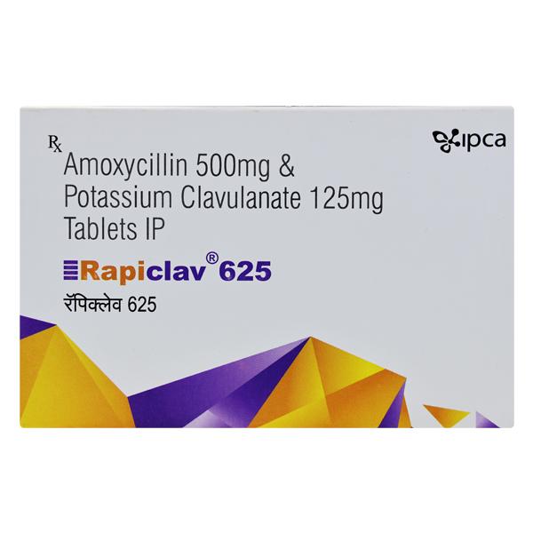 Rapiclav 625mg Tablet 10'S