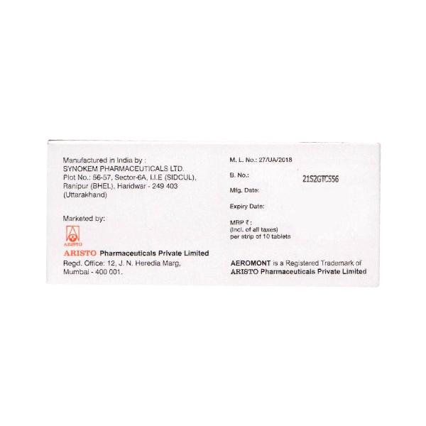 AEROMONT B Tablet 10's - Global Surgicals