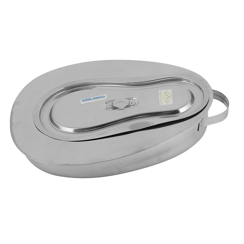 Agarwals Bed Pan with Lid for Male and Female - Global Surgicals