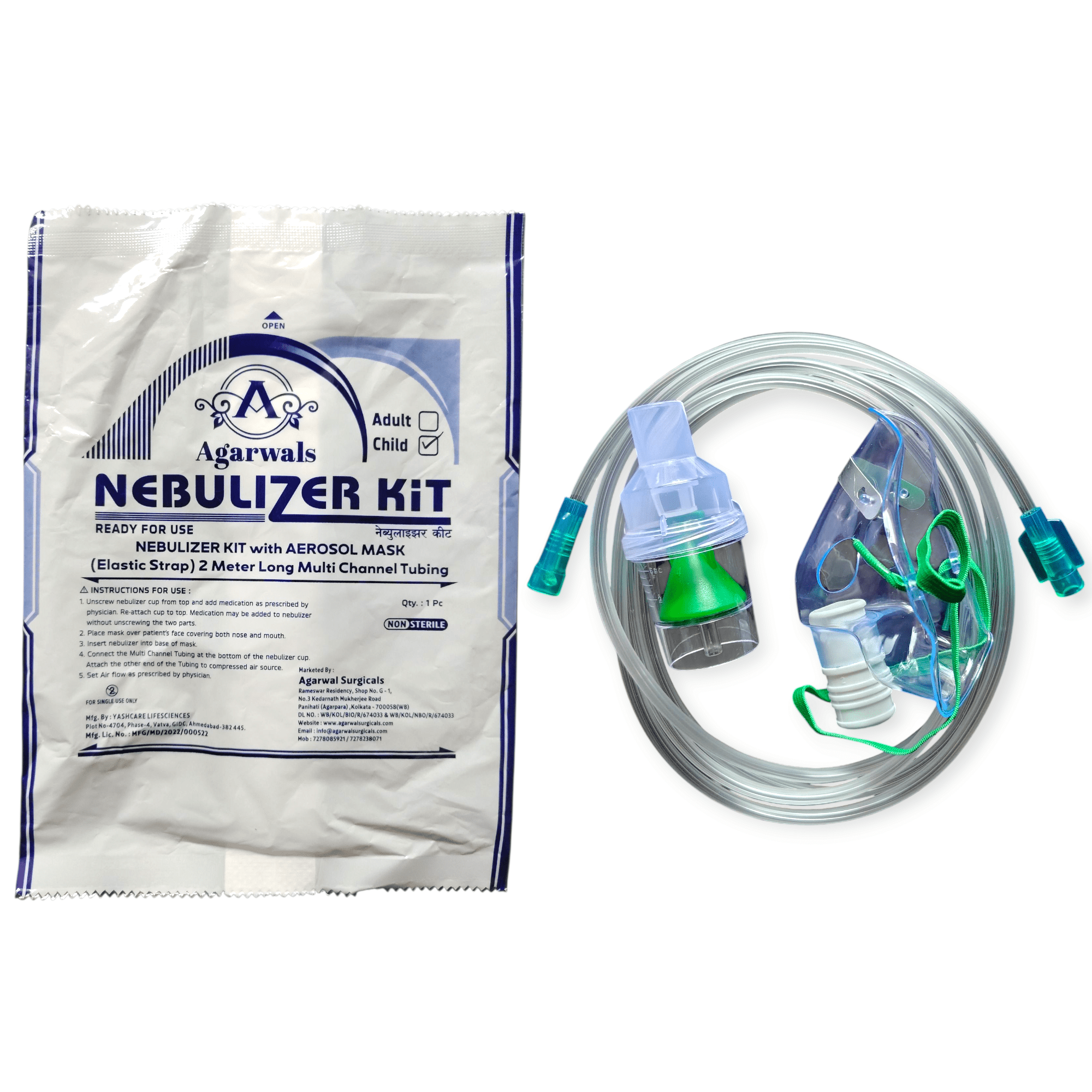 Agarwals Nebulizer Mask With Air Tube And Medicine Chamber Child - Global Surgicals