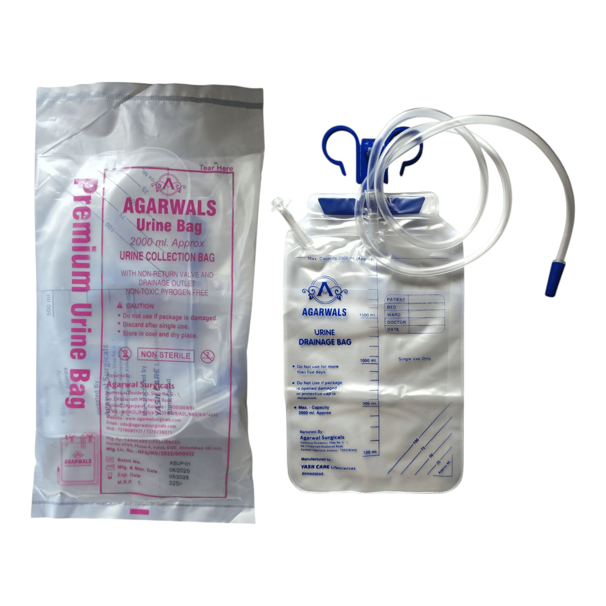 Agarwals Premium Urobag Urine Collecting Bag - Global Surgicals