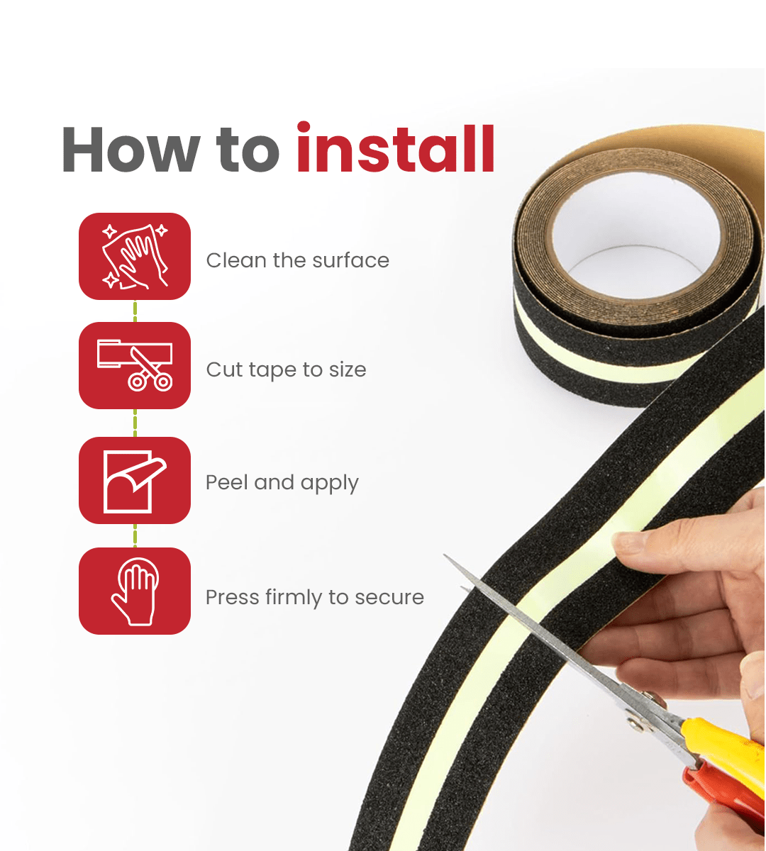 AGEasy Anti Skid Tape Glow in the Dark - Global Surgicals