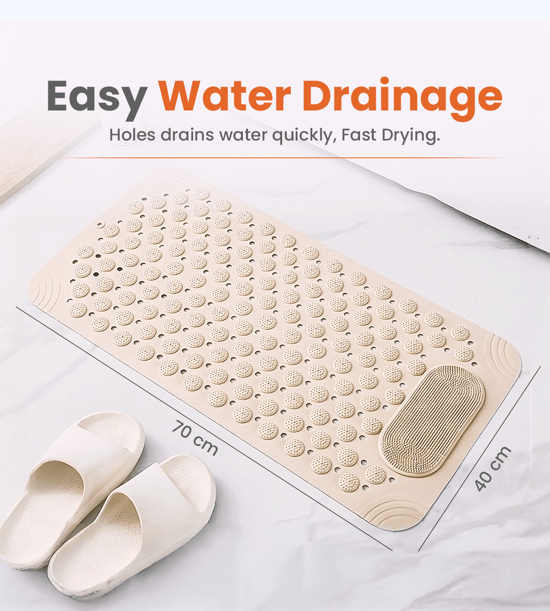 AGEasy Anti Slip Mat with Foot Scrubber - Global Surgicals