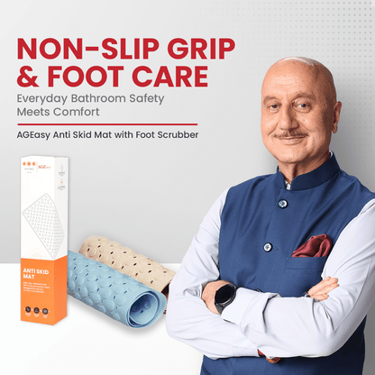 AGEasy Anti Slip Mat with Foot Scrubber - Global Surgicals