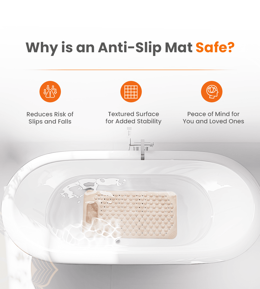 AGEasy Anti Slip Mat with Foot Scrubber - Global Surgicals