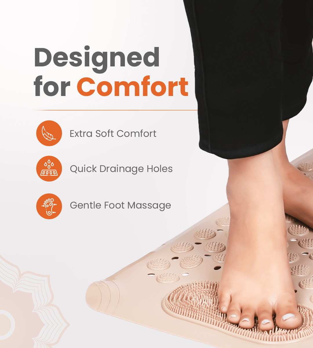 AGEasy Anti Slip Mat with Foot Scrubber - Global Surgicals