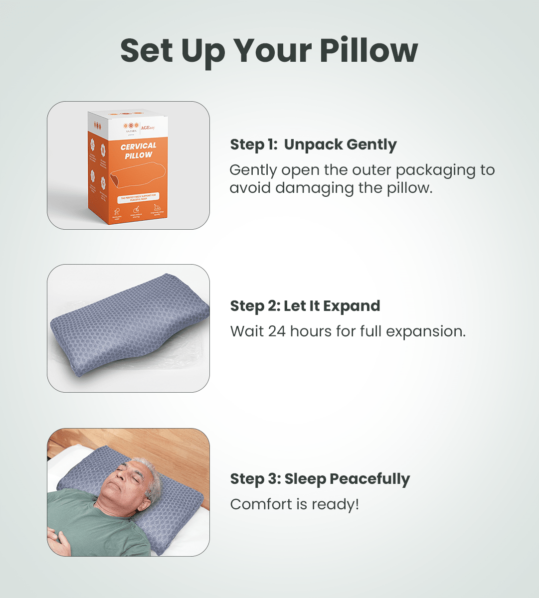 AGEasy Cervical Pillow (Lavender Grey) - Global Surgicals