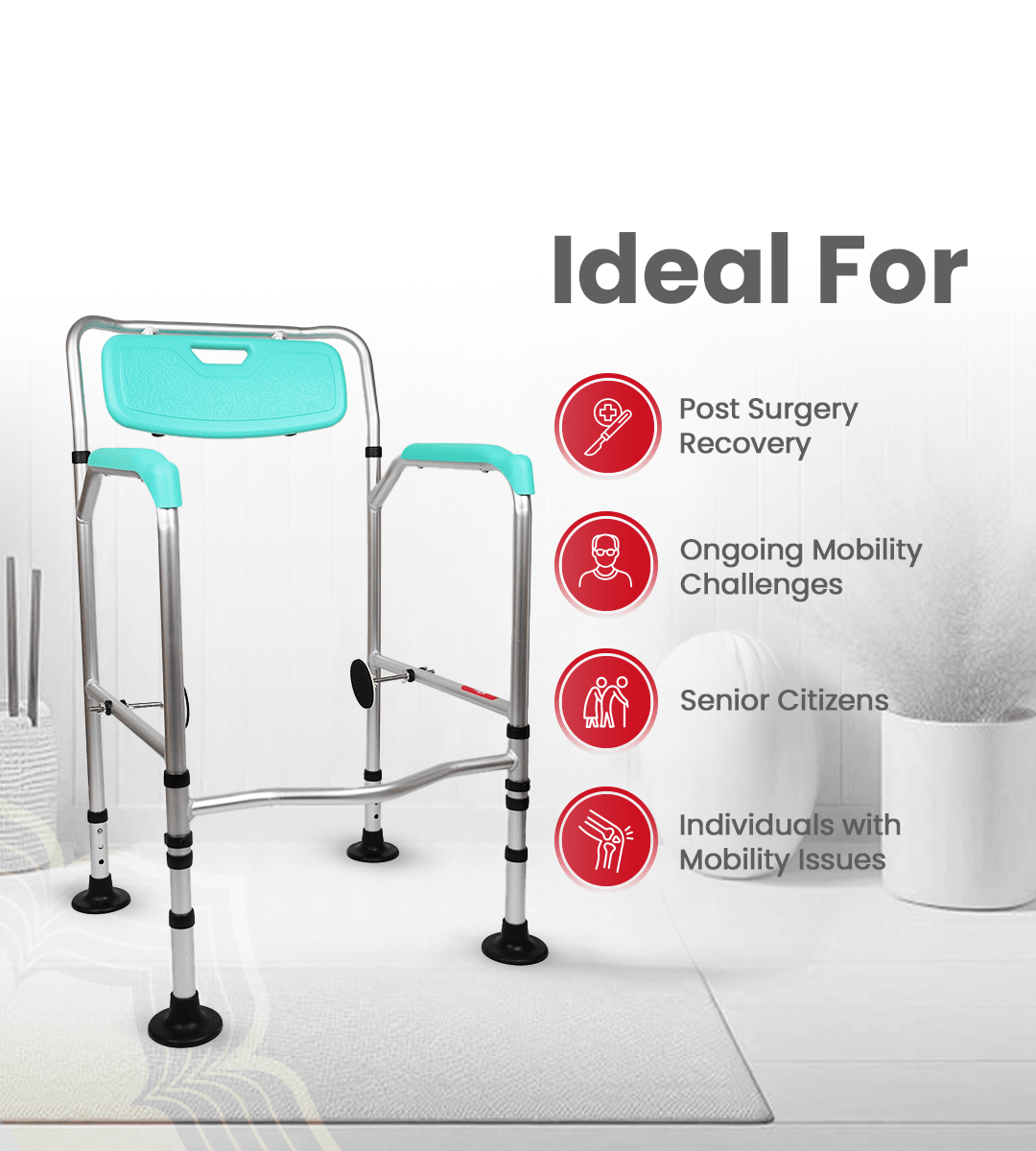 AGEasy Commode Frame for Elders - Global Surgicals