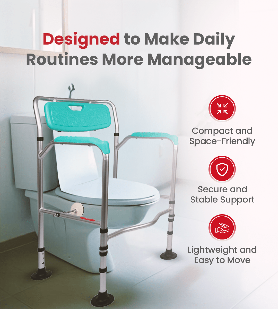 AGEasy Commode Frame for Elders - Global Surgicals
