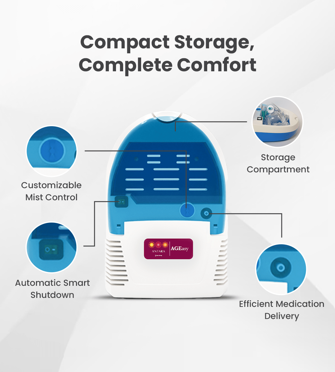 AGEasy Compressor Nebulizer With Compartment - Global Surgicals