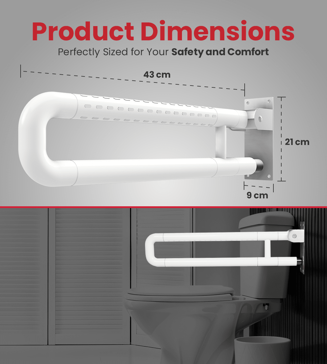 AGEasy Fold UP Support Grab Bar - Global Surgicals