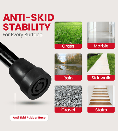 AGEasy Foldable Walking Stick (Black) - Global Surgicals