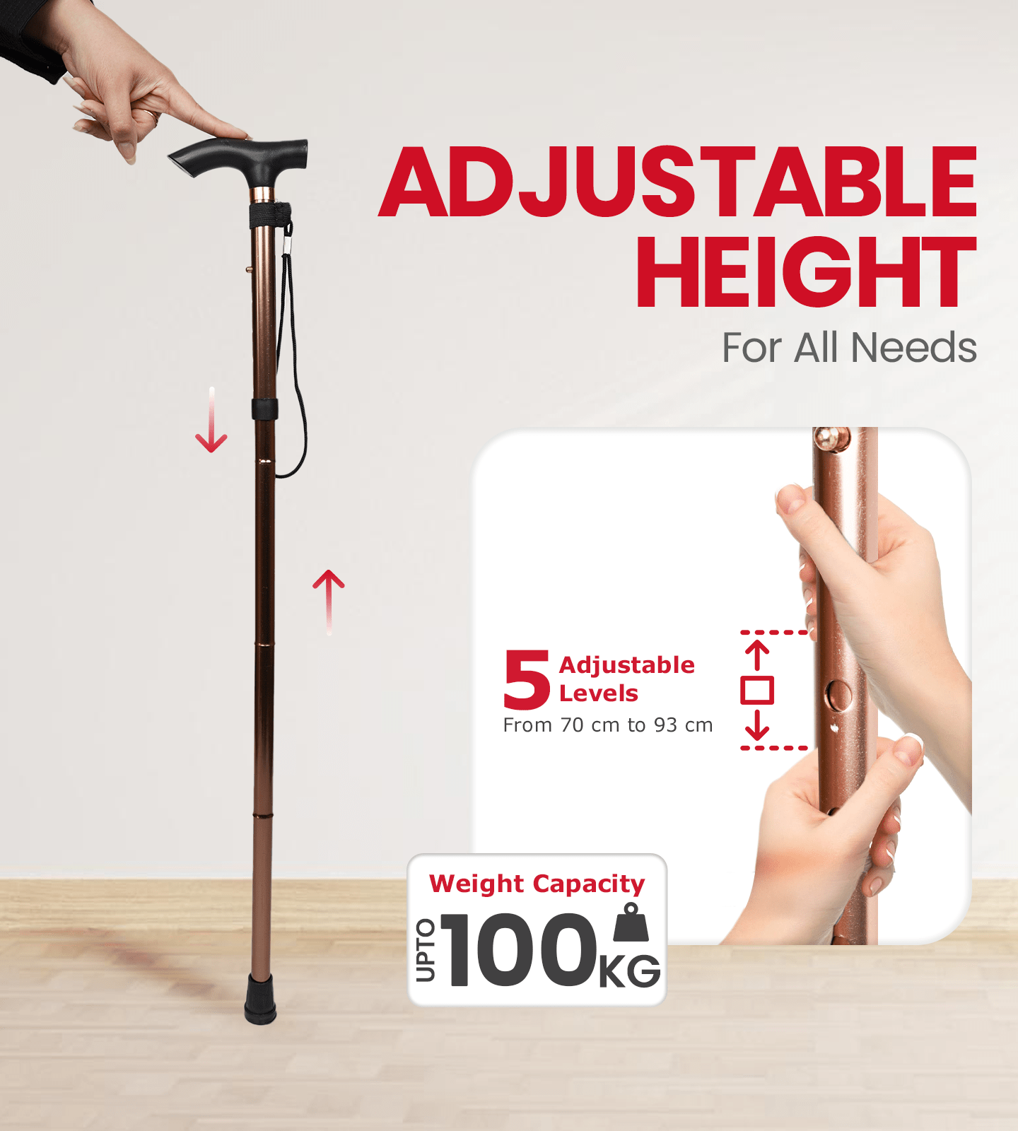 AGEasy Foldable Walking Stick (Copper) - Global Surgicals