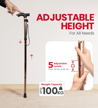 AGEasy Foldable Walking Stick (Copper) - Global Surgicals