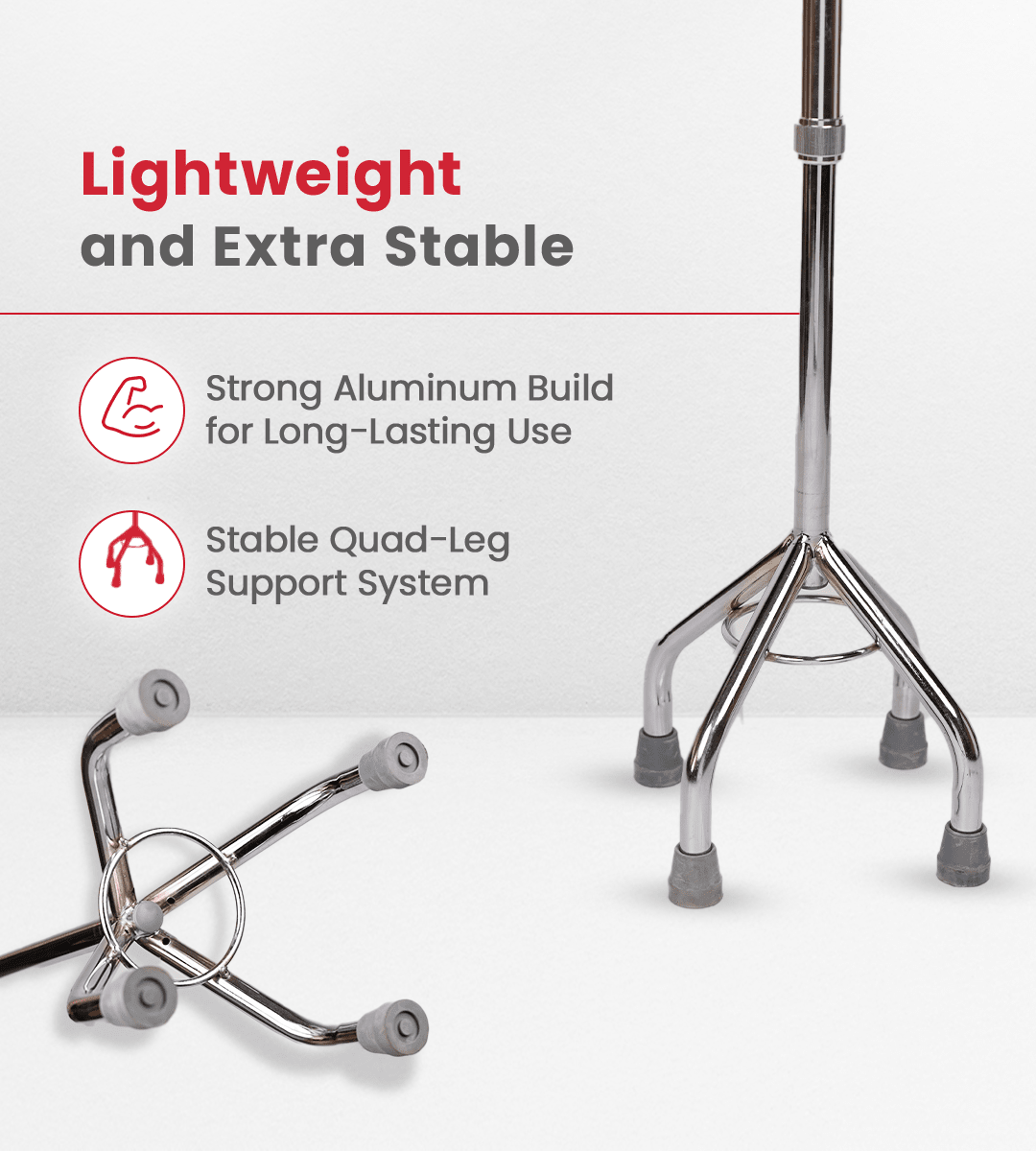 AGEasy Four Leg Walking Stick - Global Surgicals