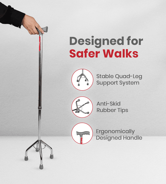 AGEasy Four Leg Walking Stick - Global Surgicals