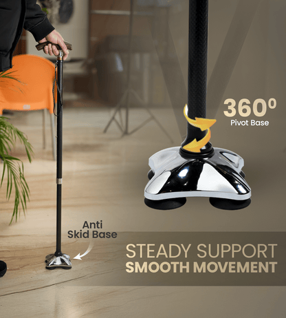 AGEasy Pivot Explorer Carbon Walking Stick - Global Surgicals