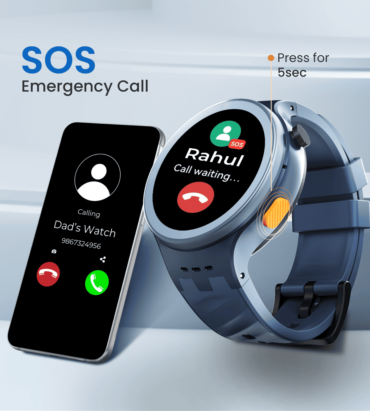 AGEasy Protec Fall Detection Smartwatch - Global Surgicals