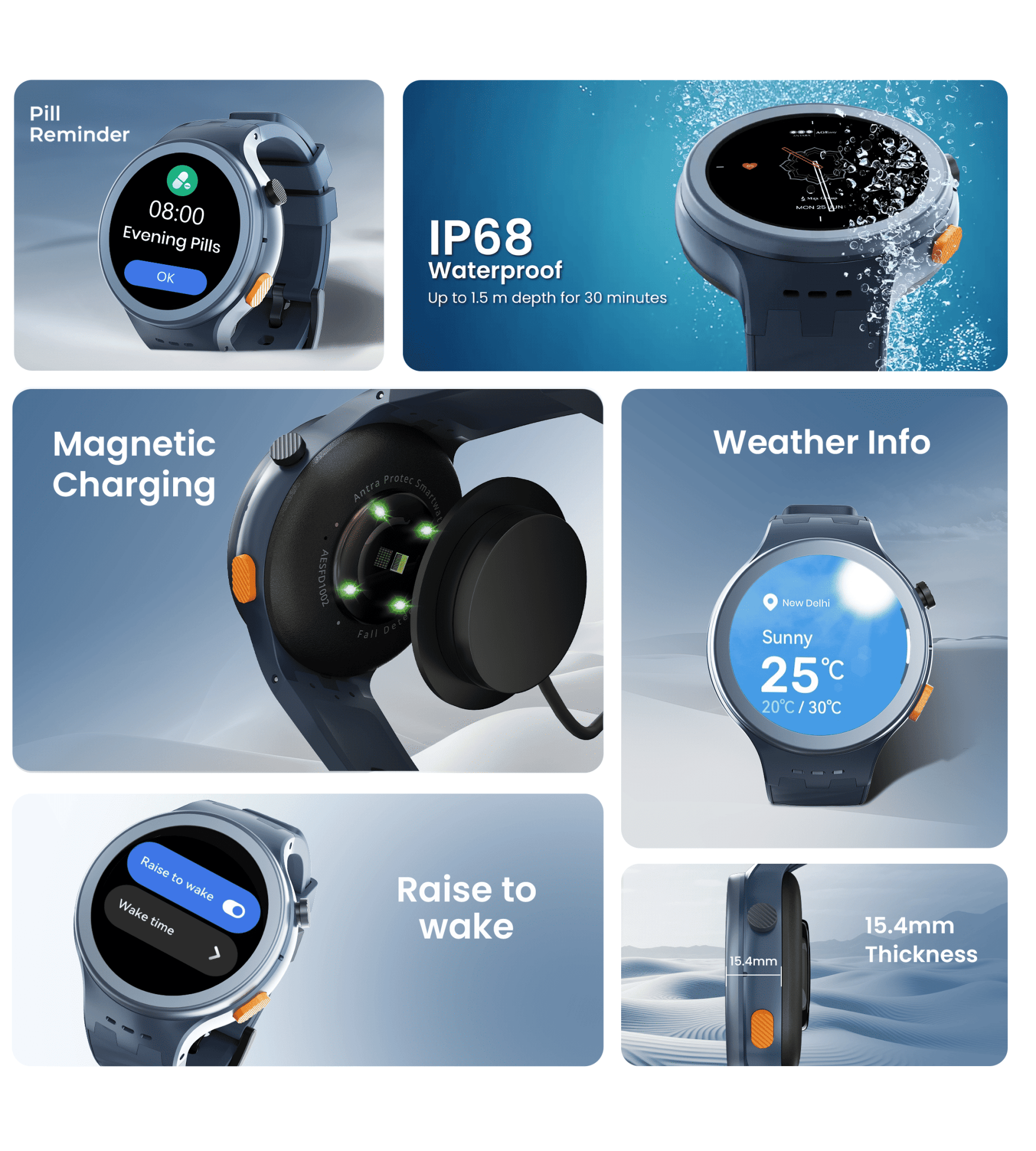 AGEasy Protec Fall Detection Smartwatch - Global Surgicals
