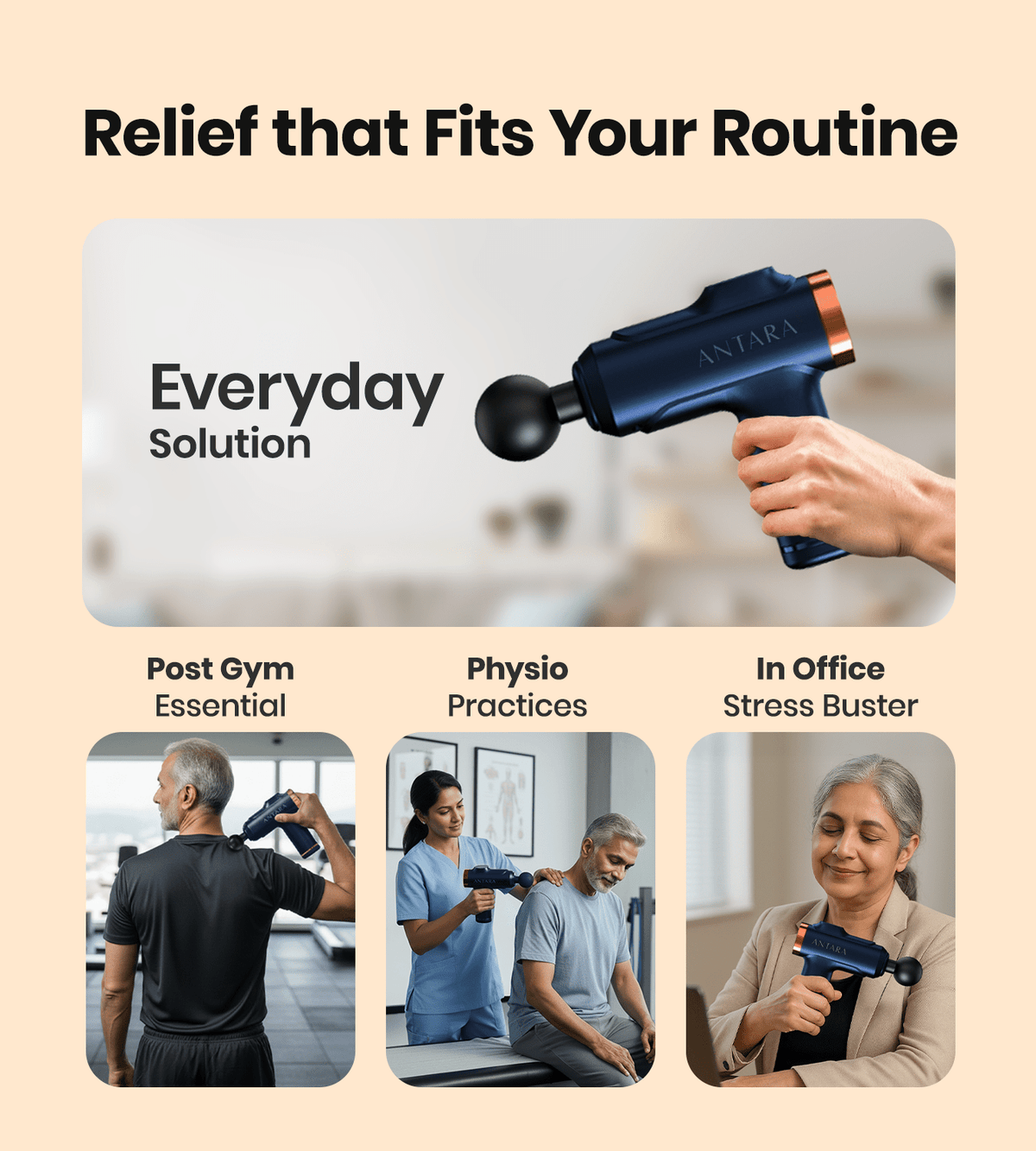 AGEasy Relief Compact Massage Gun (Blue) - Global Surgicals