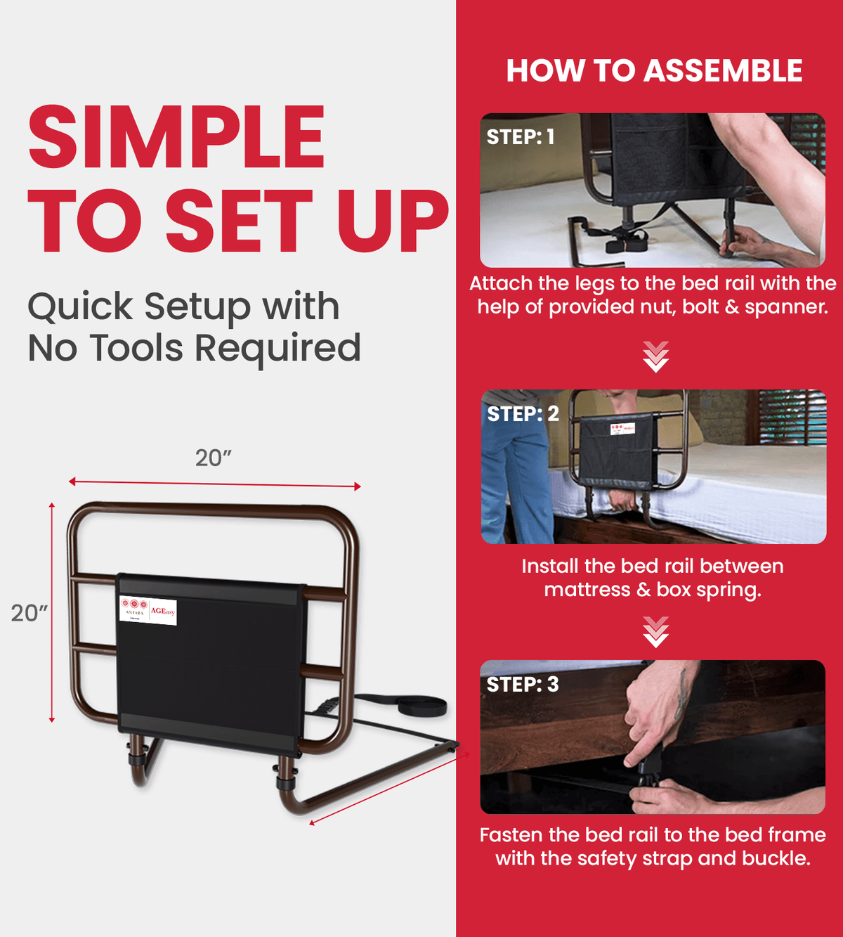 AGEasy Safety Bed Rail for Seniors - Global Surgicals