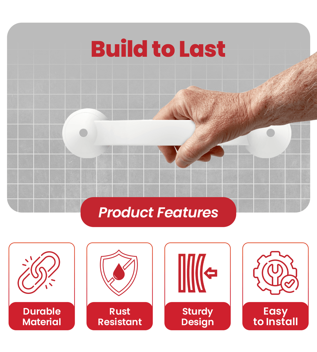 AGEasy Secure Hold Grab Bar - Global Surgicals