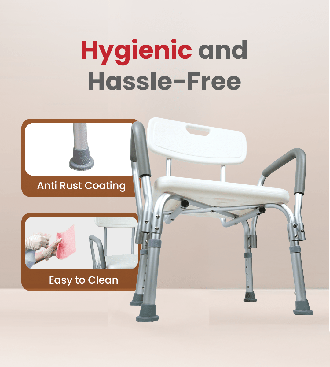 AGEasy Shower Chair for Shower Fall Prevention - Global Surgicals