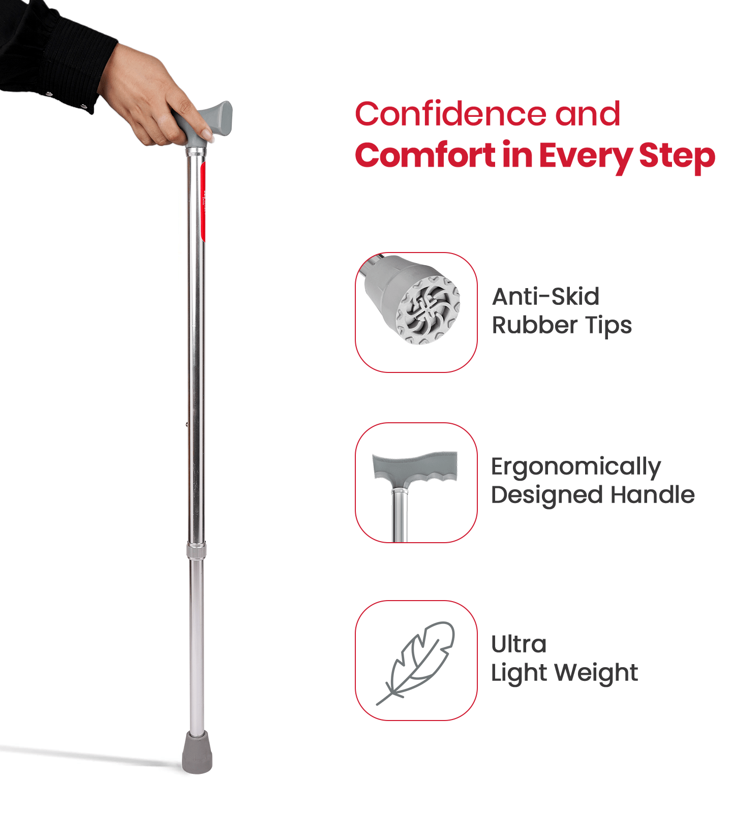 AGEasy Single Leg Walking Stick - Global Surgicals