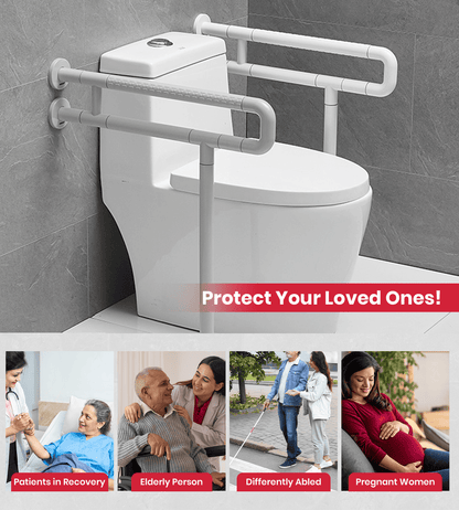 AGEasy Toilet Grab Bar with Floor Support - Global Surgicals