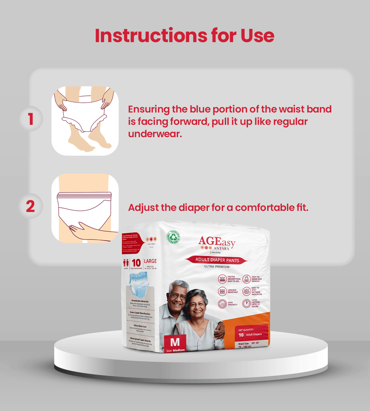 AGEasy Unisex Adult Diaper Pants Style - Global Surgicals