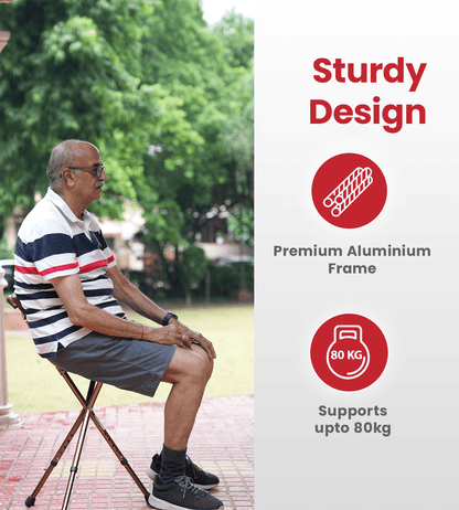 AGEasy Walk and Rest Walking Stick for seniors - Global Surgicals