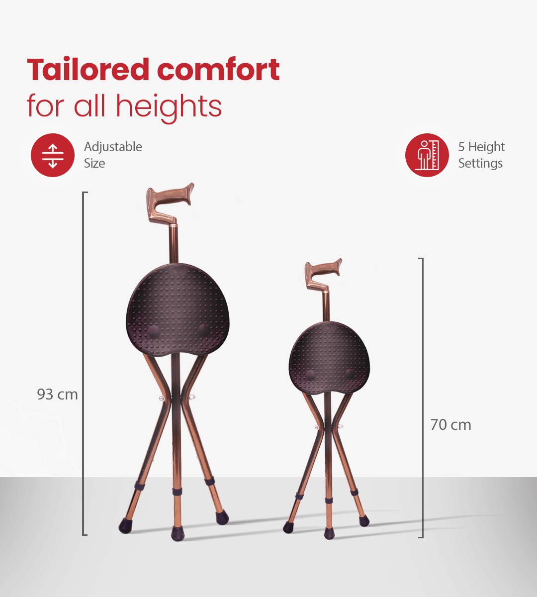 AGEasy Walk and Rest Walking Stick for seniors - Global Surgicals