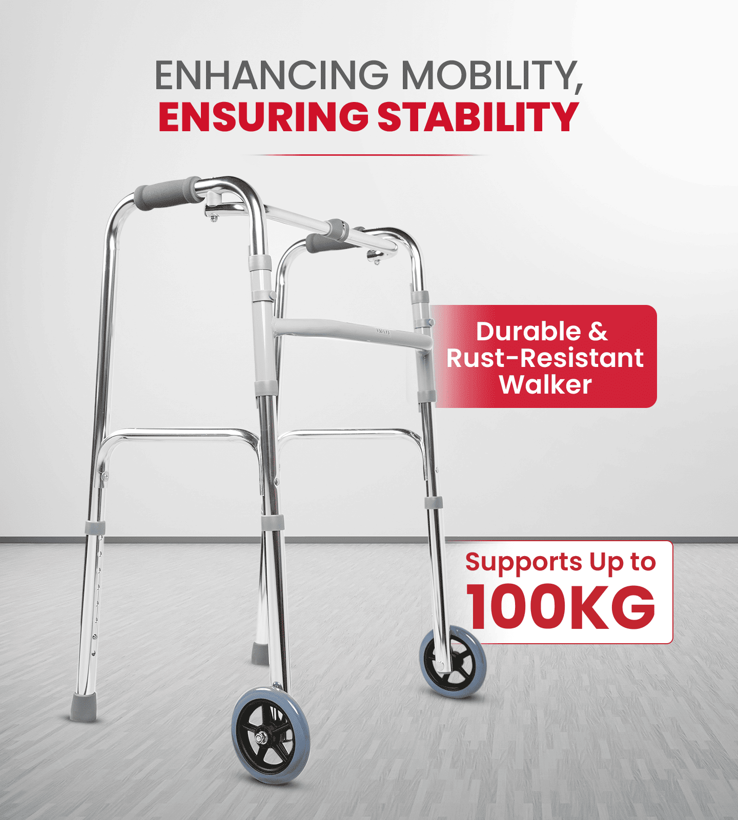 AGEasy Walker for Elders (With Wheels) - Global Surgicals