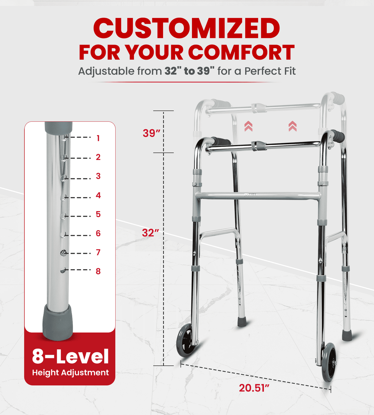 AGEasy Walker for Elders (With Wheels) - Global Surgicals