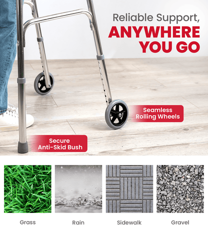 AGEasy Walker for Elders (With Wheels) - Global Surgicals