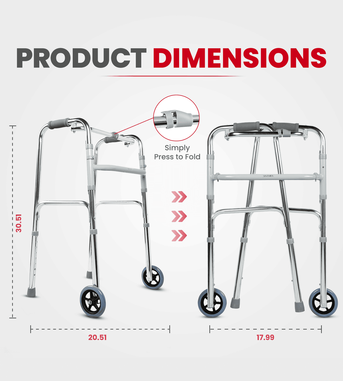 AGEasy Walker for Elders (With Wheels) - Global Surgicals