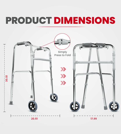 AGEasy Walker for Elders (With Wheels) - Global Surgicals
