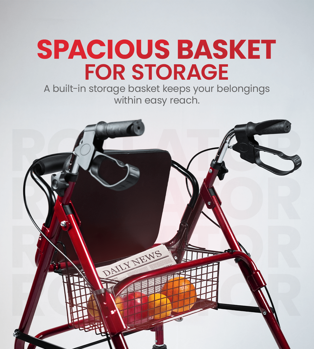 Ageasy Walker With Seat - Rollator - Global Surgicals