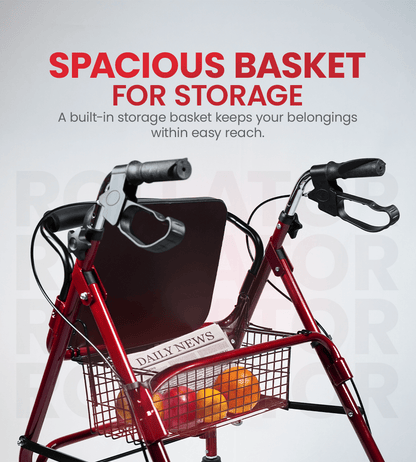 Ageasy Walker With Seat - Rollator - Global Surgicals