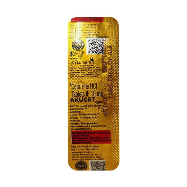 AKUCET Tablet 10's - Global Surgicals