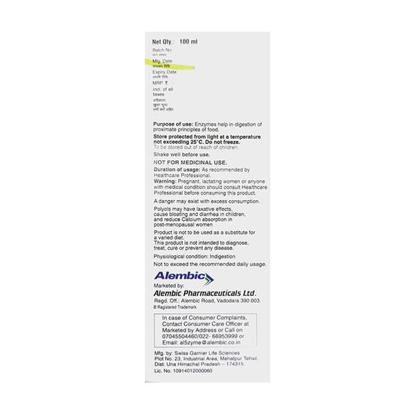 AL5ZYME GLUTEN FREE SAUNF FLAVOUR Liquid 100ml - Global Surgicals