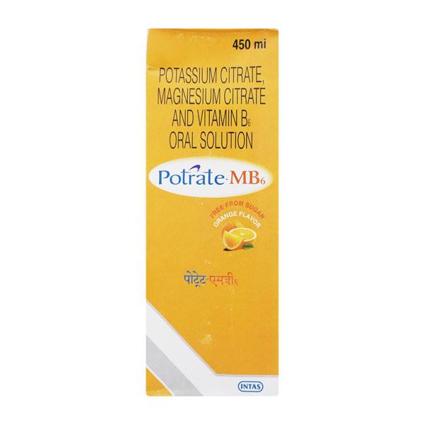 Potrate MB6 Free From Sugar Orange Flavor Oral Solution 450ml