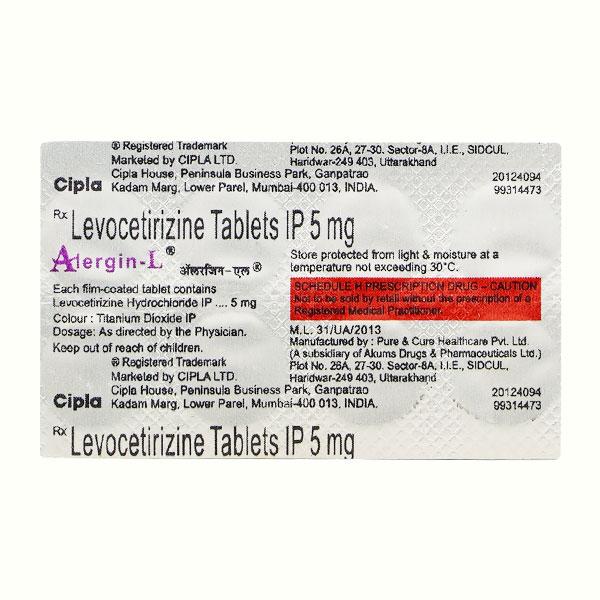 Alergin L Tablet 10'S - Global Surgicals