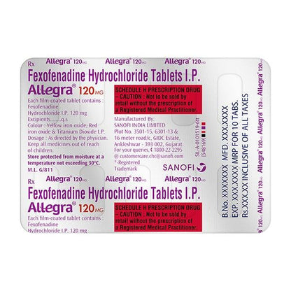 Allegra 120mg Tablet 10'S - Global Surgicals