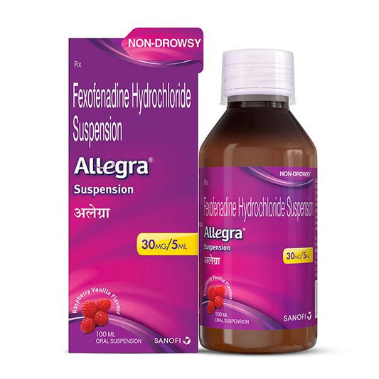 Allegra Raspberry Vanilla Flavour Suspension 100ml - Global Surgicals